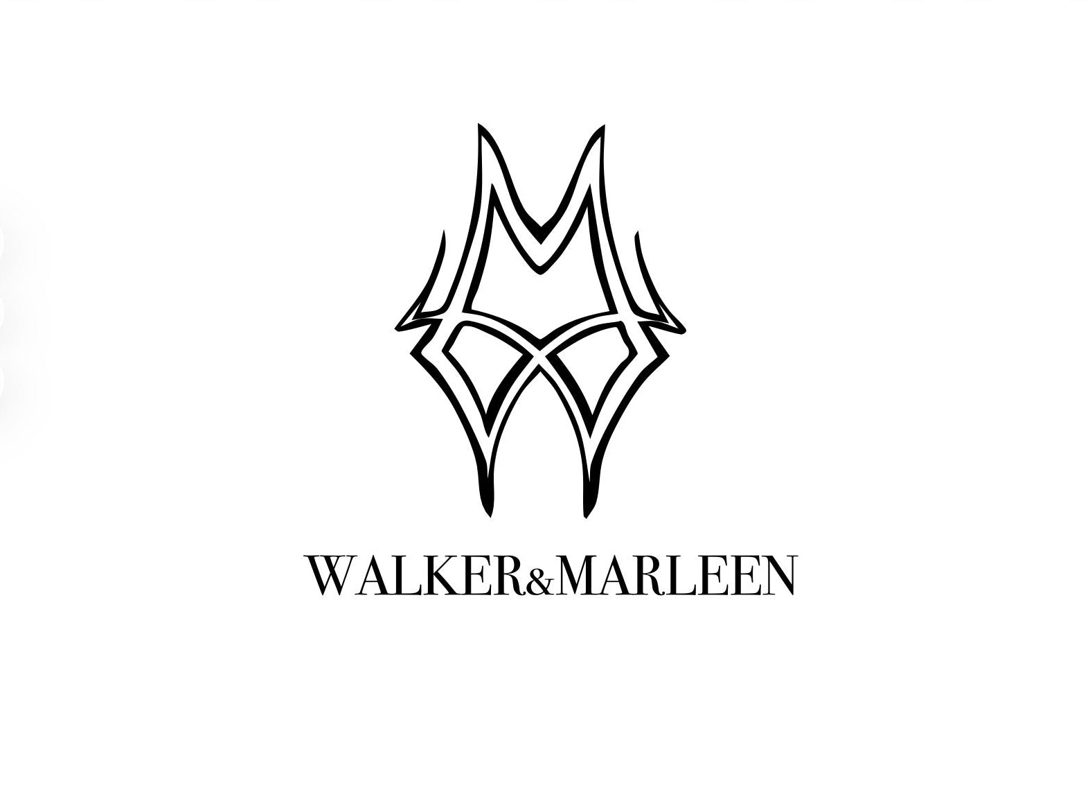 A black stylized monogram logo above the text 'WALKER&MARLEEN' on a plain white background.